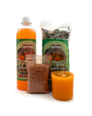 DAWA® Kit Esotérico Mandarina – Sales de Baño + Loción + Vela
